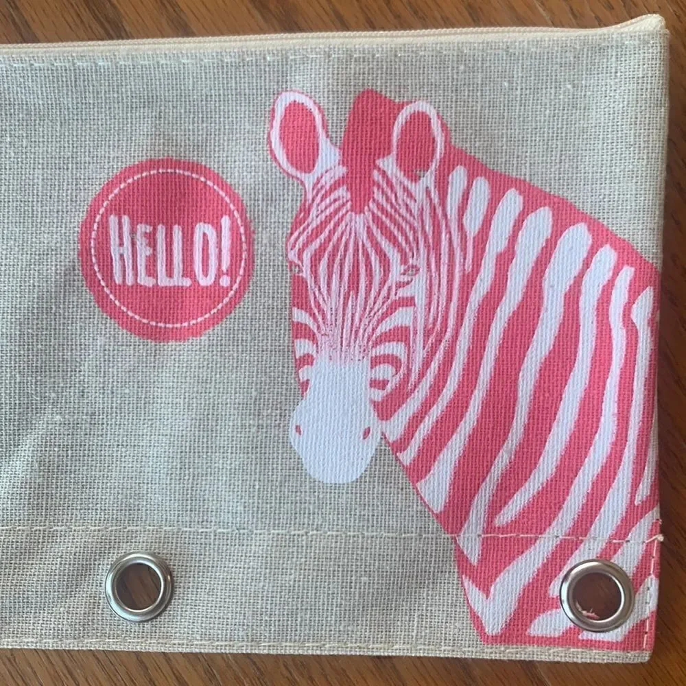 Pencil Pouch Bundle of 3 Zebra Bunny Flamingo
